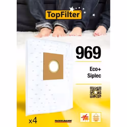 Lot de 4 sacs aspirateur Eco+ et Siplec L 501 TopFilter Premium