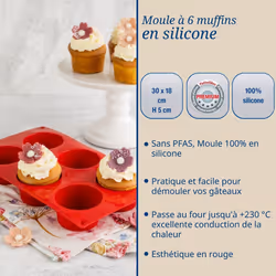 Ensemble De 2 Moules À Muffins 6 Empreintes 30 X 18 Cm Dr.oetker Flexxibel Love