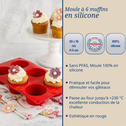 Ensemble De 2 Moules À Muffins 6 Empreintes 30 X 18 Cm Dr.oetker Flexxibel Love