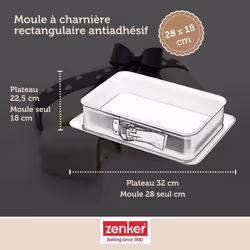 Ensemble De 2 Moules À Charnière Rectangulaire 28 X 18 Cm Crème Noir Zenker Smart Pastry - Vue supplémentaire 2