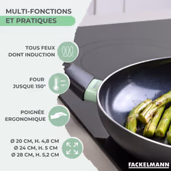 Set de 3 poêles antiadhésives céramique 20, 24 et 28 cm Fackelmann Brandao - TU - Vue supplémentaire 2
