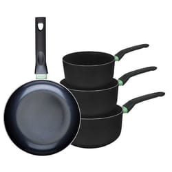 Ensemble de 1 poêle de 24 cm et 3 casseroles 16, 18 et 20 cm Fackelmann Brandao - TU