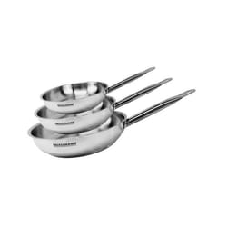 Set de 3 poêles à induction - 20 24 et 28 cm - FACKELMANN Eterna - Acier inoxydable