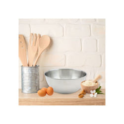 Set De 2 Saladiers En Inox De 20,5 Cm Et 25 Cm De Diamètre Et Couverts À Salade En Plastique Fackelmann