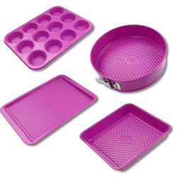 Ensemble de 4 moules - FACKELMANN - Tasty Pâtisserie - 23 à 38 cm - Fuchsia