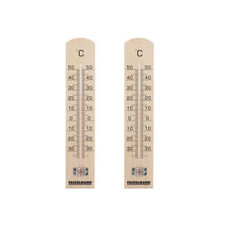Lot de 2 Thermomètres intérieur et extérieur en bois Fackelmann Tecno