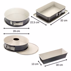 Ensemble de 4 moules à gâteaux de formes différentes de 28 à 32 cm Dr.Oetker Back-Trend - Vue supplémentaire 2