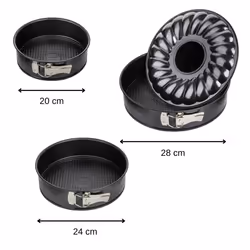 Set de 2 moules à manqué et 1 moule à manqué et savarin diamètres 20, 24 , 28 cm Zenker Black Metallic - Vue supplémentaire 2