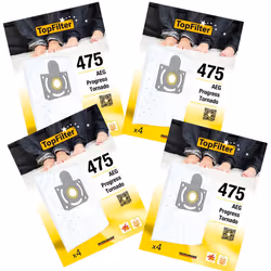Lot de 4 packs de 4 sacs aspirateur 64475 Tornado et AEG TopFilter Premium