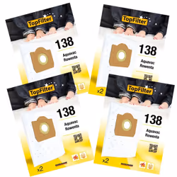 Lot de 4 packs de 2 sacs aspirateur 64138 pour Rowenta industriel TopFilter Premium