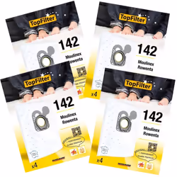 Lot de 4 packs de 4 sacs aspirateur 64142 Rowenta et Moulinex TopFilter Premium