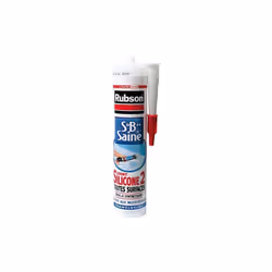 Le mastic sanitaire Salle de bain Saine transparent de 280 mL de la marque RUBSON a été spécialement conçu pour refaire facil ...