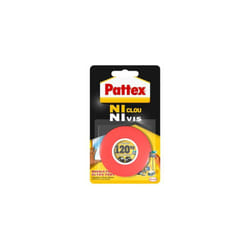 Pattex - Ni Clou Ni Vis Double Face, Ruban adhésif double face ultra résistant pour fixation permanente, Adhésif de montage pour intérieur &
