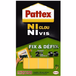 PATTEX Adhésif Fixation NCNV Fix & Defix 10 Pastilles 2kg - 20 x 40 mm - HENKEL - 686662