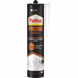 Description générale Colle mastic de fixation de type Néoprène, le Fixotac Pattex est conçu pour une application en intérieur ...