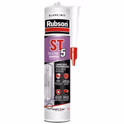 Mastic sanitaire silicone - ST5 - Gris moyen - 300ml - Joints protégés des moisissures - Nettoyage facile