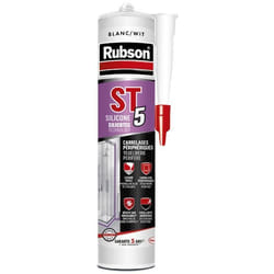 Mastic sanitaire silicone - ST5 - Gris moyen - 300ml - Joints protégés des moisissures - Nettoyage facile