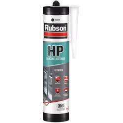 Rubson - hp Mastic Vitrier à base de silcone acétique, certifié snjf, Coloris Noir, Cartouche de 300ml