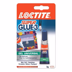 LOCTITE Colles cyanoacrylates SUPERGLUE-3P - Gel Universal - Tube 3 g