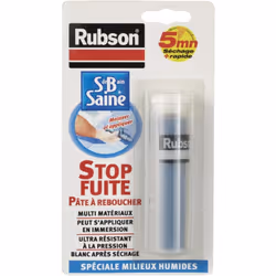 Peut être appliqué sous l'eau meme en immersion totale Sans odeur, peut etre malaxé à mains nues Résiste aux fortes pressions ...