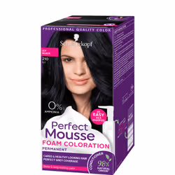 Schwarzkopf Perfect Mousse 210 Noir Glace, Noir, Noir Glace, Femmes, 35 ml, Tous types de cheveux, Maintien de la couleur, No ...