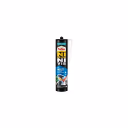 Pattex - Ni Clou Ni Vis Tous Matériaux Intérieur & Extérieur, colle de fixation, colle forte tous supports, mastic blanc, cartouche de 450 g