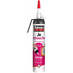 Je Rebouche Mastic Blanc 200 ml, mastic étanche en aérosol prêt à l'emploi, mastic acrylique pour murs, fenêtres, plinthes et fissures en intérieur