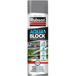 Rubson - Aquablock Revêtement d'Étanchéité en Spray Gris 300 ml, spray d'étanchéité pour colmater fuites et fissures, caoutchouc liquide pour