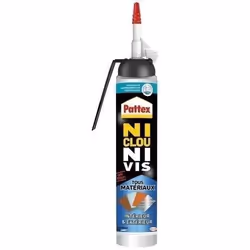 Colle fixation int/ext polymere pattex ni clou ni vis blanc msp 326g