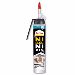Parfaite transparence Maintien immédiat Intérieur / Extérieur Garantie 10 ans Pattex One For All Crystal est une colle de fix ...