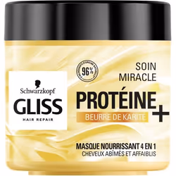 SCHWARZKOPF Gliss - Masque Cheveux Soin Miracle nourrissant 4 en 1 - Cheveux secs/abîmés - 400ml