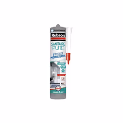 Le mastic pure sanitaire de 280 mL de coloris transparent de la marque RUBSON est un mastic silicone renforcé d'antifongiques ...