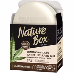 Shampooing 3-en-1 - Nature Box - Cheveux / Cuir Chevelu / Barbe antipelliculaire Chanvre - 85 g