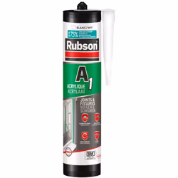 Mastic acrylique blanc Rubson. Façade, joints et fissures. Compatibilité toutes peintures. Intérieur et extérieur. Elastomère ...
