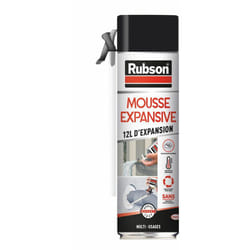 Rubson - Mousse Expansive Multi-usages, Mousse polyuréthane pour isolation, calage et rebouchage, ultra blanche, 12 litres d'expansion