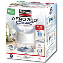Aero 360° Absorbeur d'Humidité spécial Compact, Déshumidificateur anti-odeur, Absorbeur anti-humidité & condensation, 1 appareil + 1 recharge de 450