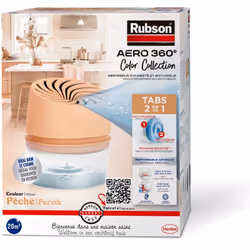Description du produit Rubson | Absorbeur d'Humidité Aero 360° Couleur Pêche Rubson Aero 360° Color Collection est un absorbe ...