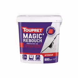 Toupret mgret08, Prêt à l'emploi, Pâte (prête à l'emploi), Blanc, Brique, Ciment, Béton, Plâtre, pierre, Blanc, 0,8 L