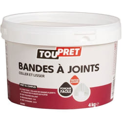 Enduit bande à joint - TOUPRET - 4 Kg - Prêt à peindre en 24h - Ponçage facile - Pour 20 m²
