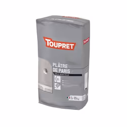 Toupret Plâtre de Paris, Sous-couche, Poudre, Blanc, Brique, Ciment, Plâtre, Plâtre, pierre, 15 kg, 24 h