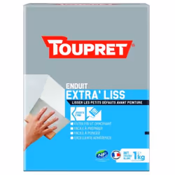 Toupret Extra'Liss Poudre, Sous-couche, Poudre, Blanc, Ciment, Plâtre, Plâtre, pierre, 1 kg, 3 m²