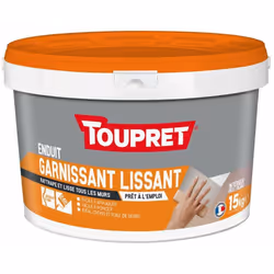 Description générale Le Garnissant Lissant 2 en 1 TOUPRET est un enduit intérieur en pâte de couleur blanche, conçu pour ratt ...