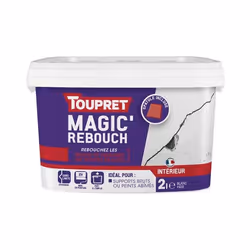 Toupret Magic'Rebouch, Prêt à l'emploi, Pâte (prête à l'emploi), Blanc, Ciment, Plâtre, Plâtre, pierre, 2 L, Mur/plafond