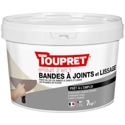 Toupret - Enduit 2en1 Bandes à Joints et Lissage Pâte 7kg