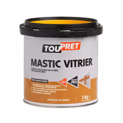 Description générale Mastic vitrier blanc 1 kg de la marque TOUPRET, idéal pour le masticage de vitres et le petit rebouchage ...