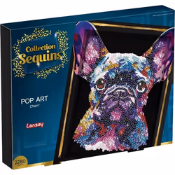 Kit loisir créatif - LANSAY - Collection Sequins - Pop art chien - Dès 14 ans