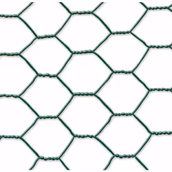 Grillage métal plastifié - 1 x 5 m/13 x 0,7 mm "Galvanex Plast 13" - triple torsion -Vert