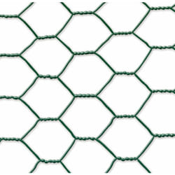 Grillage métal plastifié - 1 x 5 m/13 x 0,7 mm "Galvanex Plast 13" - triple torsion -Vert