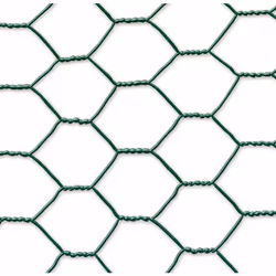 Grillage triple torsion facile à découper En métal plastifié Structure hexagonale Coloris : Vert Maille (mm) : 13 x 0,7 Dimen ...
