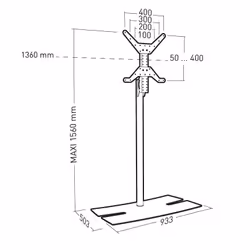 ITB ER038252 support d'écran plat pour bureau 65" Noir Sol - Vue supplémentaire 7